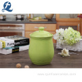 Wholesale Custom Green Ceramic Food Storage Canister